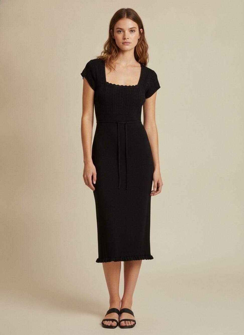 Rouje X J.Crew Sirène Knit Sweater-Dress, Black, S